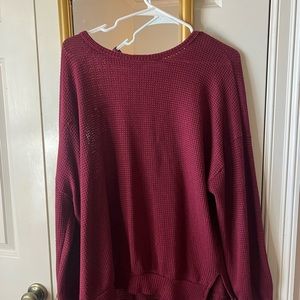 burgundy, sweater